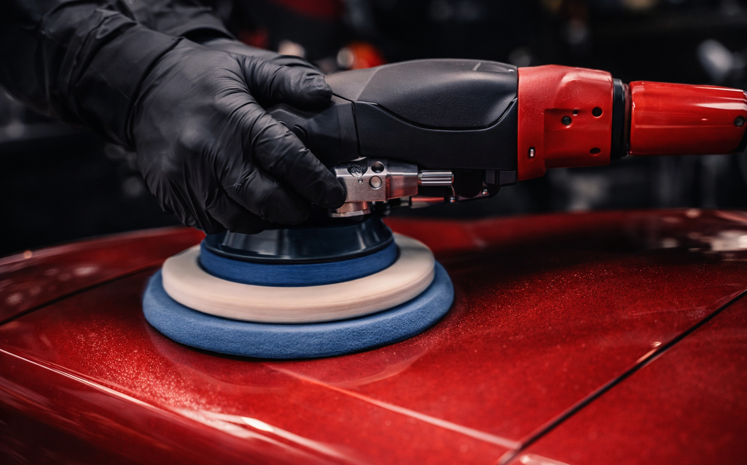 Lackpolitur mit Maschine